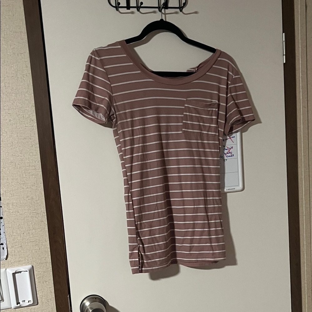Casual Striped Short Sleeve Top